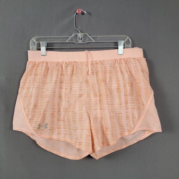 Under Armour Shorts L Pink HeatGear Mesh Liner Loose Lightweight - Picture 1 of 7